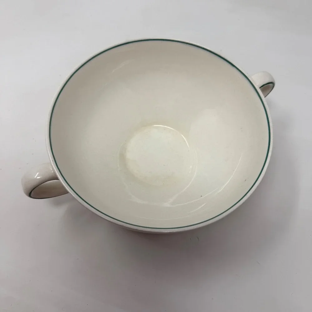 Wedgwood Surrey of Etruria Barlaston Double Handled Soup Bowl Floral Creamware